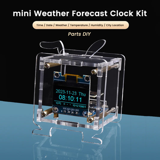 ESP8266 DIY Mini Weather Clock Kit With OLED Display