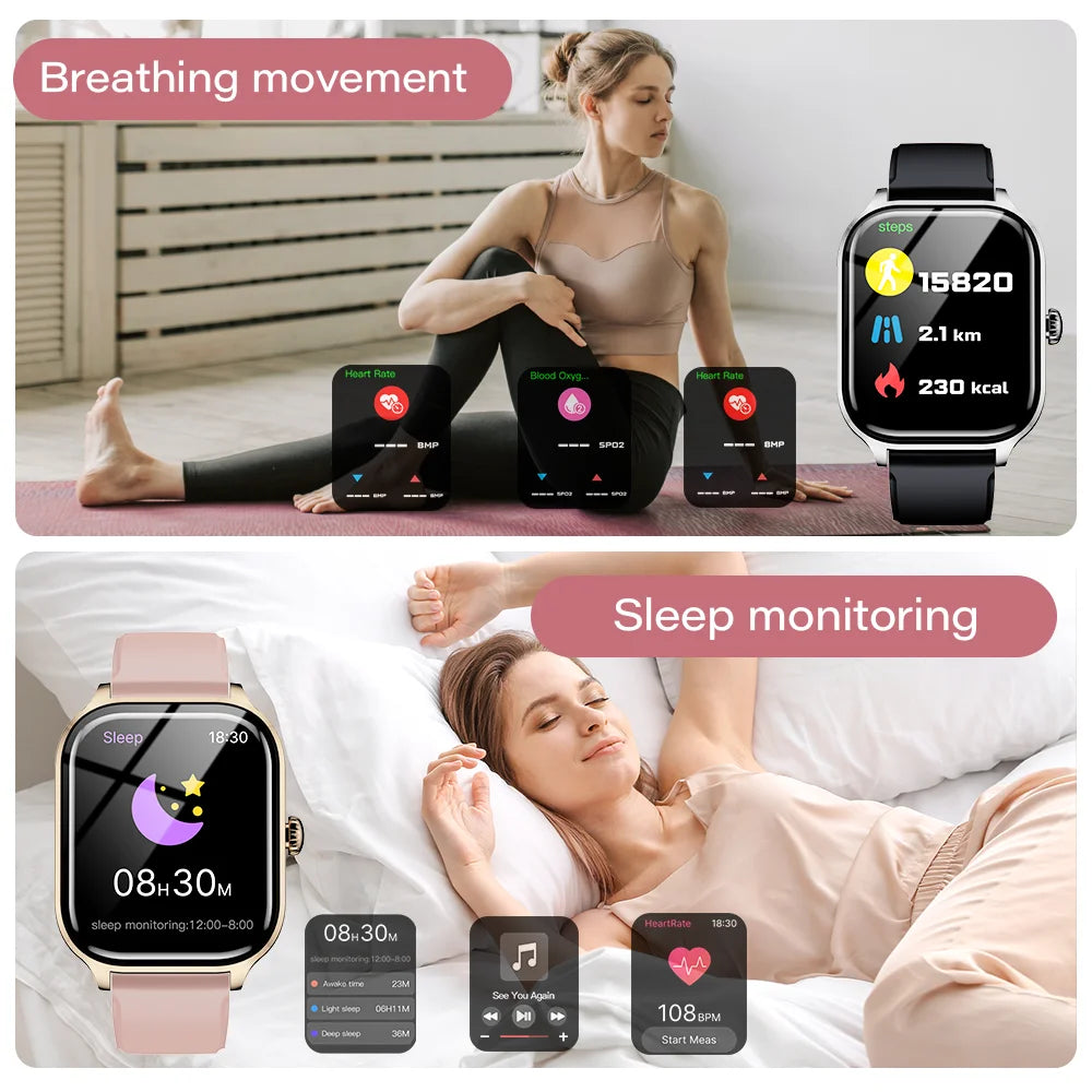 Bluetooth Smart Watch With Call – 24-Hour Health Tracking