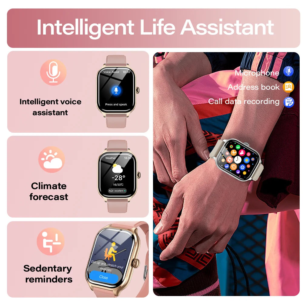 Bluetooth Smart Watch With Call – 24-Hour Health Tracking