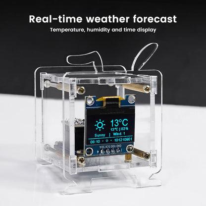 ESP8266 DIY Mini Weather Clock Kit With OLED Display