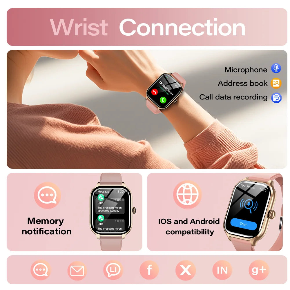 Bluetooth Smart Watch With Call – 24-Hour Health Tracking