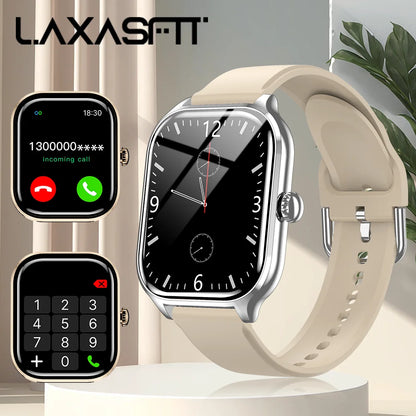Silver Khaki Color Bluetooth Smart Watch With Call – 24-Hour Health Tracking