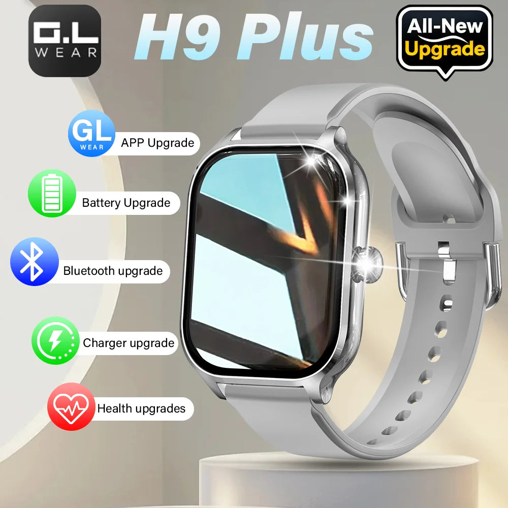 H9 Plus Silvery Color Bluetooth Smart Watch With Call – 24-Hour Health Tracking