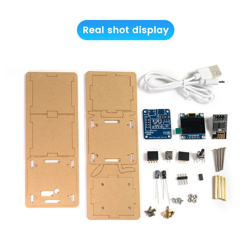 DIY Kits Color ESP8266 DIY Mini Weather Clock Kit With OLED Display