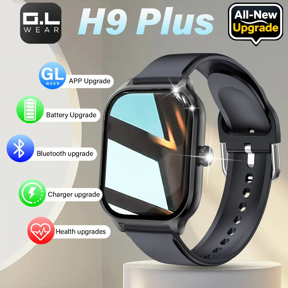 H9 Plus Black Color Bluetooth Smart Watch With Call – 24-Hour Health Tracking